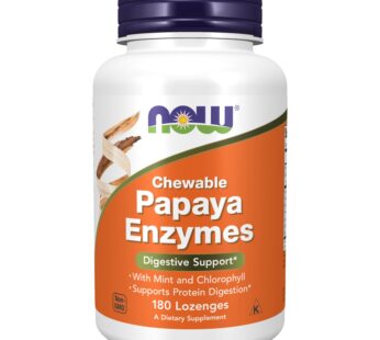 NOW Supplements, Papaya Enzyme with Mint and Chlorophyll, Digestive Support*, 180 Chewable Lozenges