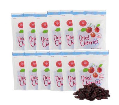 Cherry Bay Orchards - Dried Montmorency Tart Cherries (Pack of 12 ? 6oz Bags) - 100% Domestic, Natural, Kosher Certified, Gluten-Free, and GMO Free - Packed in a Resealable Pouch