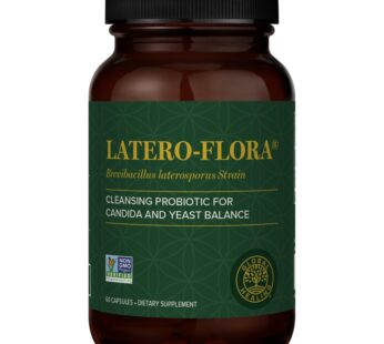 Global Healing Latero-Flora, Probiotic Supplement for Gut Health, Digestion and Candida Cleanse Support – Detox Colon, Strengthen Gut Flora & Immune System – Men & Women – Non-GMO, Vegan, 60 Capsules