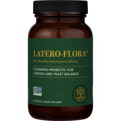 Global Healing Latero-Flora, Probiotic Supplement for Gut Health, Digestion and Candida Cleanse Support - Detox Colon, Strengthen Gut Flora & Immune System - Men & Women - Non-GMO, Vegan, 60 Capsules