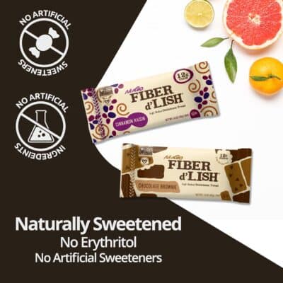 NuGo Fiber d'Lish Blueberry Cobbler, 12g High Fiber, Vegan, 150 Calories, 1.6 Ounce (Pack of 16) - Image 2