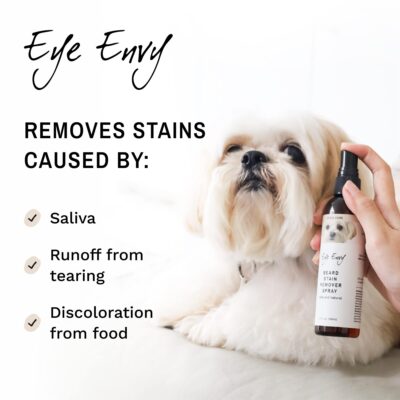 Eye Envy Beard Stain Remover Spray for Dogs/Cats|100% Natural and Safe|Lift Stains from Drooling, Saliva, Food, Runoff from Tearing|Treats The Cause of staining|Removes Odors|Keeps Beard Clean, 4oz - Image 2