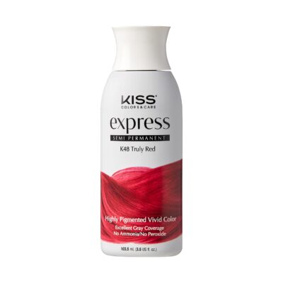 Kiss Express Semi-Permanent Hair Color 100mL (3.5 US fl.oz) (1 Count, Truly Red)