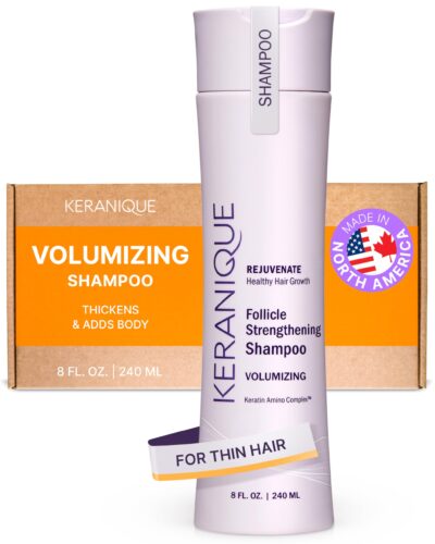 Keranique Scalp Stimulating Keratin for Thinning Hair, Hair Regrowth Amino Complex Shampoo Volumizing, 8 Fl Oz