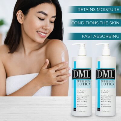 DML Moisturizing Lotion- Hydrating Hand and Body Moisturizer / Hypoallergenic Body Lotion for Dry and Cracked Skin / Gentle, Unscented Moisturizing Lotion Great for Men and Women / 16 oz (Pack of 2) - Image 6