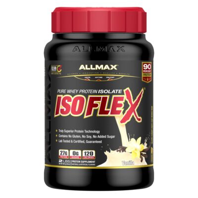 ALLMAX Nutrition - ISOFLEX Whey Protein Powder, Whey Protein Isolate, 27g Protein, Vanilla, 2 Pound