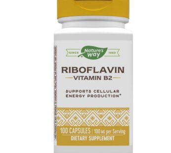 Nature’s Way Riboflavin Vitamin B2, Supports Cellular Energy Production*, 100mg per Serving, 100 Capsules