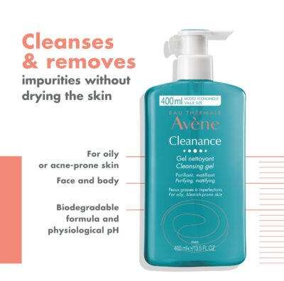 Eau Thermale Av?ne - Cleanance Cleansing Gel - Soap-Free Cleanser for Face and Body - For Blemish-Prone Skin - 13.5 fl.oz. - Image 2