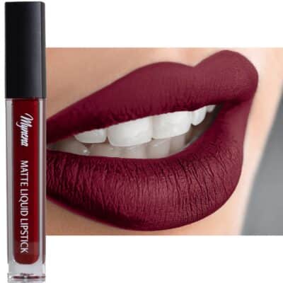 Mynena Burgundy Red Long-Lasting Matte Liquid Lipstick Intense Color Smudge-Proof & Waterproof Comfortable Hydrating Shea Butter Vegan & Cruelty-Free | Emma