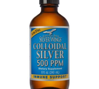 Natural Path Silver Wings Colloidal Silver 500ppm (2,500mcg) Immune Support Supplement 8 fl. oz.