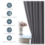 PONY DANCE Gray Blackout Curtains - Window Curtain Drapes - Short Thermal Insulated Light Blocking Drapes,Back Tab/Rod Pocket Panels for Bedroom & Kitchen, 42 W x 45 L, Grey, 1 Pair - Image 9