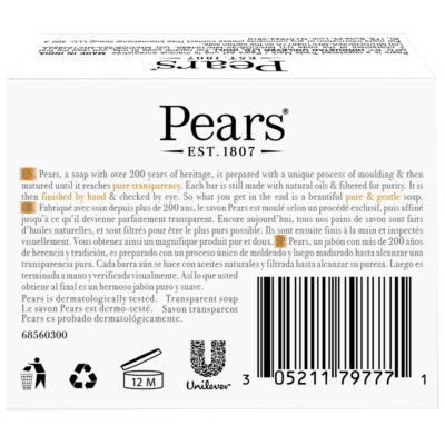 PEARS Soap, Face & Body Soap, Amber ? Pure & Gentle Transparent Bar Soap, Moisturizing Glycerin Soap with Natural Oils for Pampered, Glowing Skin, 3.53 Oz (Pack of 2) - Image 2