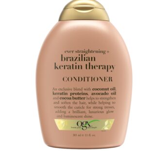 Ever Straightening + Brazilian Keratin Therapy Hair-Smoothing Conditioner with Coconut Oil, Cocoa Butter & Avocado Oil, Paraben-Free, Sulfate-Free Surfactants