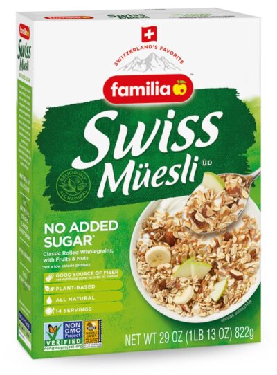 Familia Swiss Muesli Cereal, 0g Added Sugar, Energy-Packed Cereal with Raisins, Hazelnuts and Almonds, 29 Ounce Box (Pack of 3) - Image 2