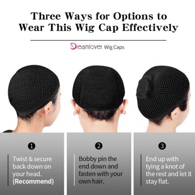Dreamlover Mesh Wig Cap for Long Hair, Hair Net for Wig, Hair Cap for Wigs, Black, 2 Pieces - Image 2