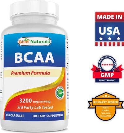 Best Naturals BCAA Branch Chain Amino Acid, 3200mg per Serving, 400 Capsules - Pharmaceutical Grade - 100% Pure Instantized Formula | Pre/Post Workout Bodybuilding Supplement | Boost Muscle Growth - Image 7