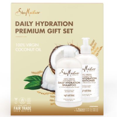 SheaMoisture 100% Virgin Coconut Oil Daily Hydration Shampoo & Conditioner | 13 fl. oz. Each with box - Image 2