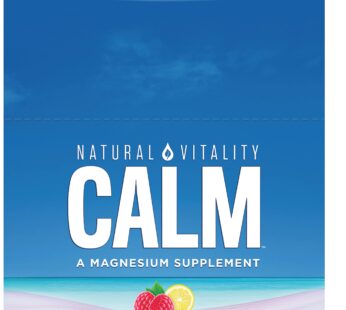 Natural Vitality Calm, Magnesium Citrate Supplement, Anti-Stress Drink Mix Powder, Gluten Free, Vegan, & Non-GMO, Raspberry Lemon, 0.12 oz, 30 Packets