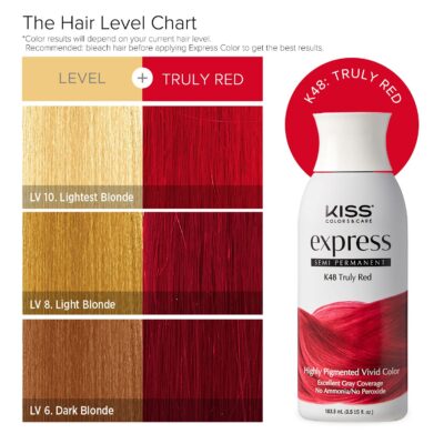 Kiss Express Semi-Permanent Hair Color 100mL (3.5 US fl.oz) (1 Count, Truly Red) - Image 4