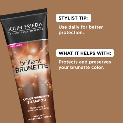 John Frieda Brilliant Brunette Shampoo, Multi-Tone Color Protecting Shampoo, Helps Unlock Vibrant Color, 8.45 Ounce (2 Pack) - Image 2