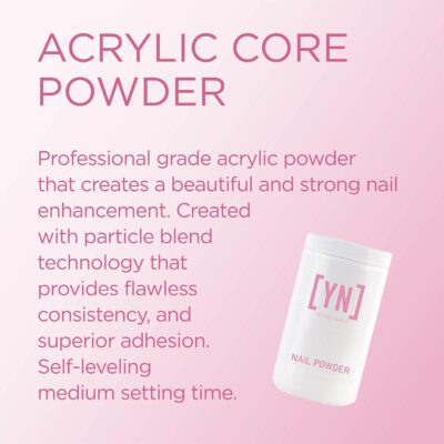 Young Nails Acrylic Cover Powder - Self-Leveling Acrylic Nail Powder, Clear Nude Pink White Acrylic Powder for Nail Extenstion, Professional Grade, Superior Adhesion, Color - XXX Pink 660g - Image 2