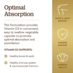 Solgar Vitamin D3 (Cholecalciferol) 125 Mcg (5000 IU), 120 Vegetable Capsules - Helps Maintain Healthy Bones & Teeth - Immune System Support - Non-GMO, Gluten Free, Dairy Free, Kosher - 120 Servings - Image 4