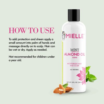 Mielle Organics Mint Almond Oil for Healthy Hair and Scalp, 8 Ounces - Image 5