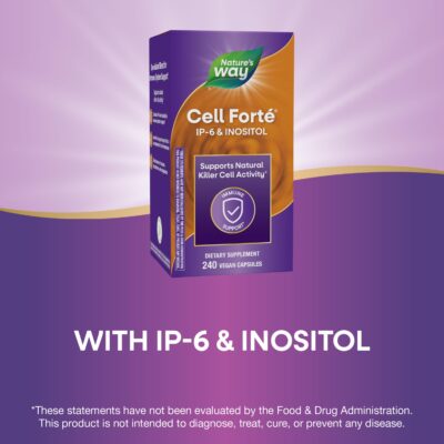 Nature's Way Cell Fort? IP-6 & Inositol Supplement, Supports Natural Killer Cell Activity*, Immune Support*, Gluten-Free, Vegan, 240 Capsules (Packaging May Vary) - Image 4