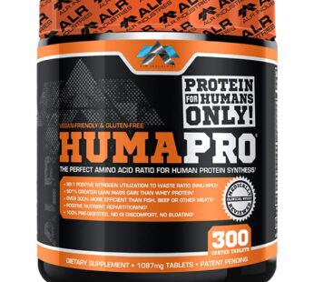 ALR Industries Humapro | Whole Food Protein Equivalent, Protein Matrix Formulated for Humans, Essential Amino Acids, Easy Digestion, Lean Muscle Gain | 300 Tablets (60 Serving)