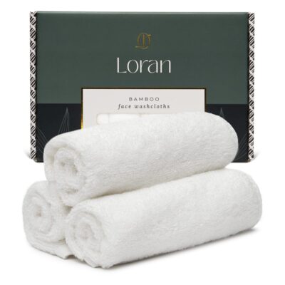 White Washcloths Set of 6 Soft Facial Cloths 10? x 10? 100% Viscose Derived from Bamboo Spa-Like Feel Silky Face Cloth for Skin Cleansing