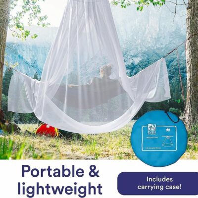 EVEN NATURALS King Size Mosquito Net for Bed - Ultra-Large Mosquito Netting for Bed, Easy Installation, Machine Washable, Luxurious Fine Mesh 300 Holes/inch? - Ideal for Home and Travel - 87"x22"x335" - Image 7