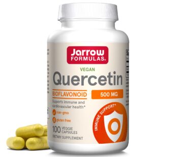 Jarrow Formulas Quercetin 500 mg, Dietary Supplement, Antioxidant Support for Cardiovascular and Immune Health, 100 Veggie Capsules, 100 Day Supply