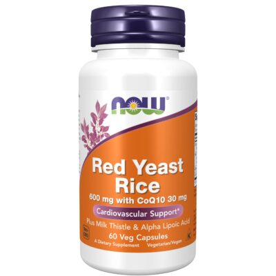 NOW Supplements, Red Yeast Rice with CoQ10, plus Milk Thistle & Alpha Lipoic Acid, 60 Veg Capsules