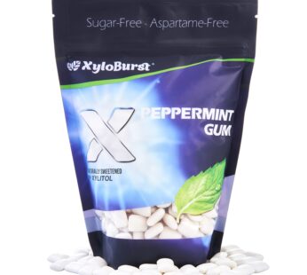 XyloBurst Gum | Xylitol Chewing Gum | Sugar Free, Gluten Free, Keto Friendly | Aspartame Free Gum For Oral Health | Peppermint Gum | 500-Count Bag