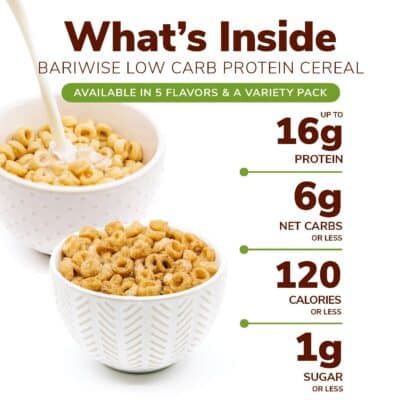 BariWise Protein Cereal, Cocoa, Low Sugar, Gluten Free, Keto Friendly & Low Carb (7ct) - Image 2