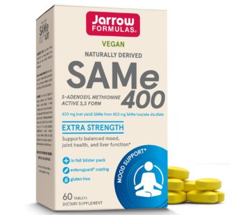 Jarrow Formulas SAMe 400 mg, Supports Joint Health, Liver Function, Brain Metabolism, 60 Tablets, Up To a 60 Day Supply