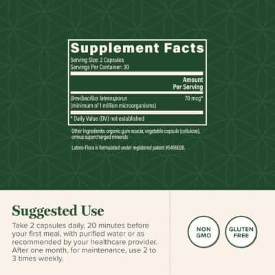 Global Healing Latero-Flora, Probiotic Supplement for Gut Health, Digestion and Candida Cleanse Support - Detox Colon, Strengthen Gut Flora & Immune System - Men & Women - Non-GMO, Vegan, 60 Capsules - Image 3