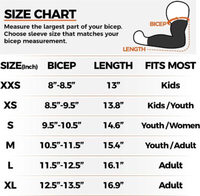 COOLOMG Arm Sleeve Youth Boys Adult Compression Sleeve for Basketball Baseball Football Golf (1 Sleeve) Black S - Image 4