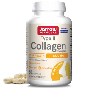 Jarrow Formulas Type II Collagen Complex 1000 mg Supplements, Supports Skin and Joint Health, 60 Capsules, 30 Day Supply