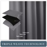 PONY DANCE Gray Blackout Curtains - Window Curtain Drapes - Short Thermal Insulated Light Blocking Drapes,Back Tab/Rod Pocket Panels for Bedroom & Kitchen, 42 W x 45 L, Grey, 1 Pair - Image 7