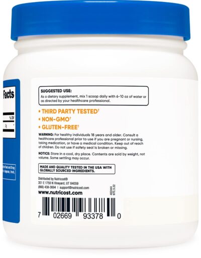 Nutricost Pure L-Citrulline (Base) Powder (600 Grams) - Image 4