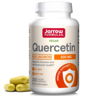 Jarrow Formulas Quercetin 500 mg, Dietary Supplement, Antioxidant Support for Cardiovascular and Immune Health, 200 Veggie Capsules, 200 Day Supply