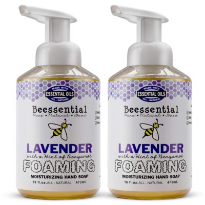 Beessential All Natural Bulk Foaming Hand Soap Refill, 16 oz 2 Pack Lavender | Made with Moisturizing Aloe & Honey - Made in the USA