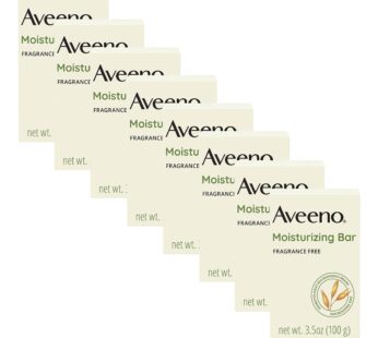 Aveeno Gentle Moisturizing Face Cleansing Bar, Daily Facial Cleanser Bar with Nourishing Oat for Dry Skin, Gently Cleanses & Soothes Skin, Non-Comedogenic & Fragrance-Free, 3.5 oz (Pack Of 8)