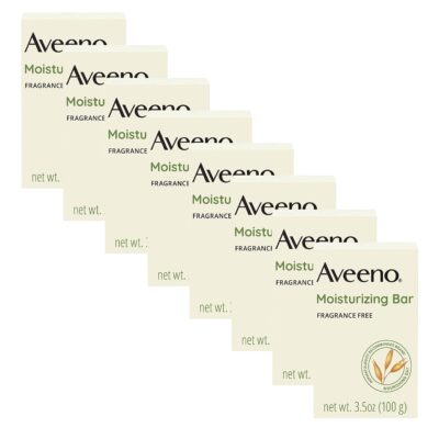 Aveeno Gentle Moisturizing Face Cleansing Bar, Daily Facial Cleanser Bar with Nourishing Oat for Dry Skin, Gently Cleanses & Soothes Skin, Non-Comedogenic & Fragrance-Free, 3.5 oz (Pack Of 8)