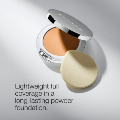 Clinique Beyond Perfecting Powder Lightweight Full Coverage Foundation + Concealer For Dry Combination to Oily Skin Types, Cream Chamois - Image 2