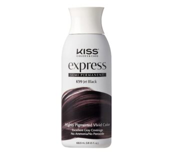 Kiss Express Semi-Permanent Hair Color 100mL (3.5 US fl.oz) (1 Count, Jet Black)