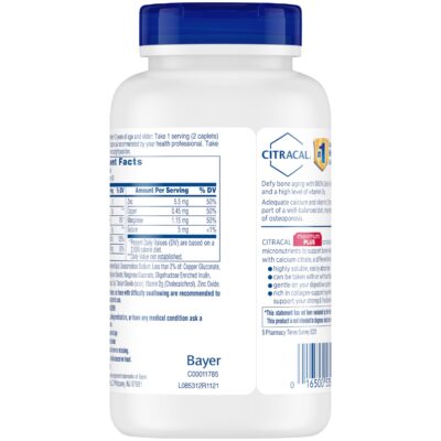 Citracal Maximum Plus, 650 mg Calcium Citrate, easily absorbed and highly soluble with 25 mcg (1000 IU) Vitamin D3, Bone Health Support, Calcium Supplement for Ages 12+, 120 Count - Image 7