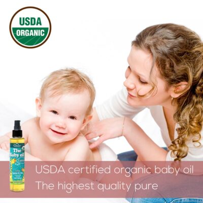 US Organic Baby Oil with Calendula, Jojoba and Olive Oil with Vitamin E, USDA Certified Organic, No Alcohol, Paraben, Artificial Detergents, Color, Synthetic Perfumes, 5 fl. Oz (Pure Unscented) - Image 5