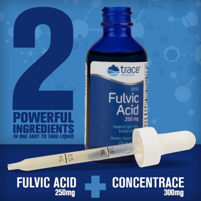 Trace Minerals | Liquid Ionic Fulvic Acid | 250 mg | Normal Gut and Digestion Function | Powered by Concentrace Ionic Trace Minerals | 60 Servings, 2 fl oz - Image 3